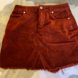 Maroon Jean Skirt